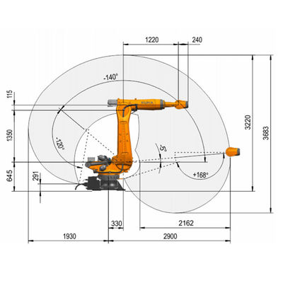 Полезная нагрузка R2900-2 313kg KR 240 достигает 2900mm робот заварки пятна 6 осей