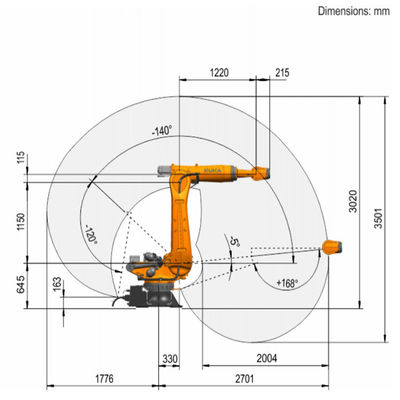 Полезная нагрузка 275kg оси KR 210 R2700-2 f 6 достигает монтаж на поле 2701mm регулируя робот