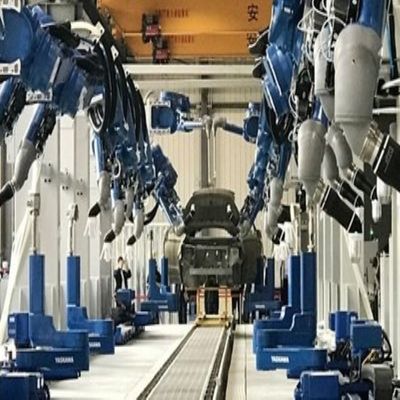 Паллет штабелируя ось Motoman GP50 робота 6 с робототехническим манипулятором руки