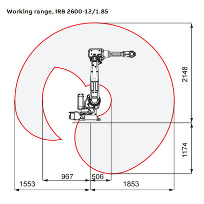 Промышленный робот IRB 2600-20/1.65 с рукой робота CNC и сварочными огонями для сварочного аппарата дуговой сварки