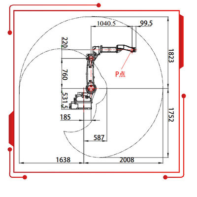 SF6-C2080 с 10KG рукой достигаемости полезной нагрузки 2080MM робототехнической как промышленный робот и робот заварки