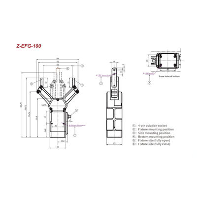 Рука 6 осей робототехническая с Gripper Hitbot Z-EFG-100 для сотруднического робота
