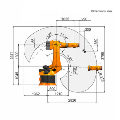 6 робот KR 500 R2830 Kuka руки оси промышленный робототехнический промышленный с расклассифицированной полезной нагрузкой робота 500 Kg промышленного