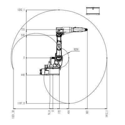 Робот заварки MIG сварочного аппарата робота заварки TKB1400-6KG-1412mm робототехнического