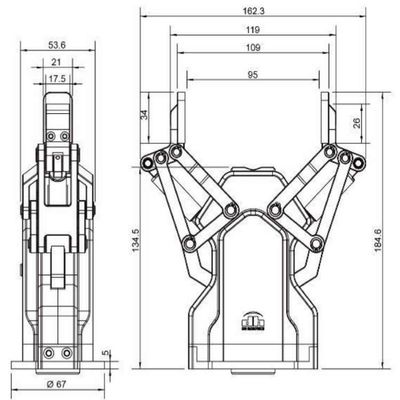 Комбайн Gripper AG-95 робота с осью руки 6 UR робототехнической как сотруднический робот