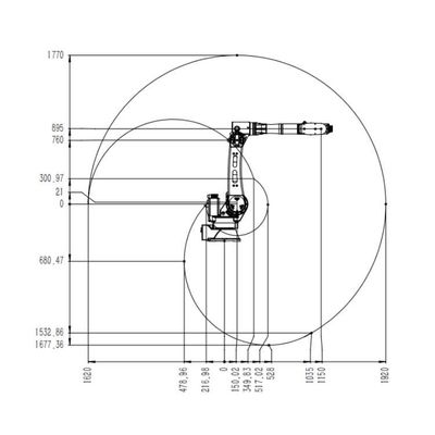 Ось манипулятора 6 руки робототехники TKB2690-20KG-1921mm робототехническая регулируя робот