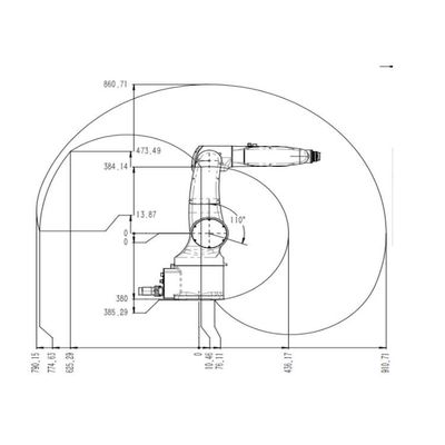 Воспитательная ось руки 6 Китая TKB070-7KG-910mm робота робототехническая как промышленный робот