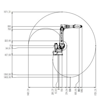 Рука Китай TKB2670-20KG-1721mm 6 осей промышленная робототехническая как промышленный робот