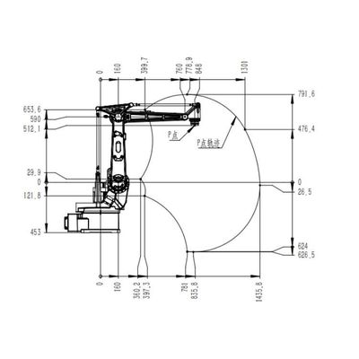 Рука 6 осей робототехническая крася TKB4600-12KG-1435mm для картины как робот картины