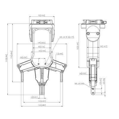 Работа gripper руки пальца gripper RG2 2 робота ONrobot для gripper cobot UR электрического