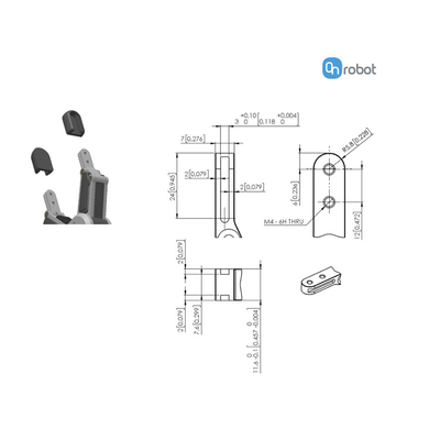 Работа gripper руки пальца gripper RG2 2 робота ONrobot для gripper cobot UR электрического