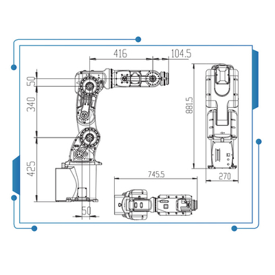 6 собрание руки GBS8-K950 промышленного робота оси мини с Gripper