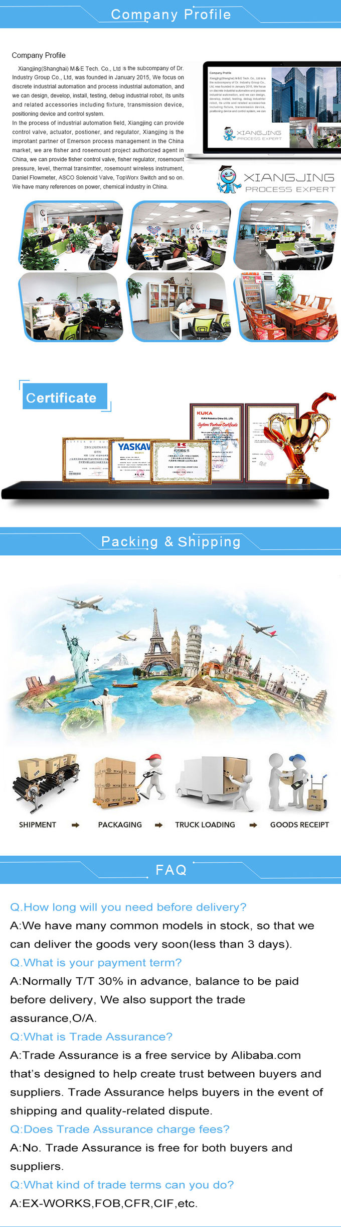 Xiangjing (Shanghai) M&E Technology Co., Ltd Контроль качества
